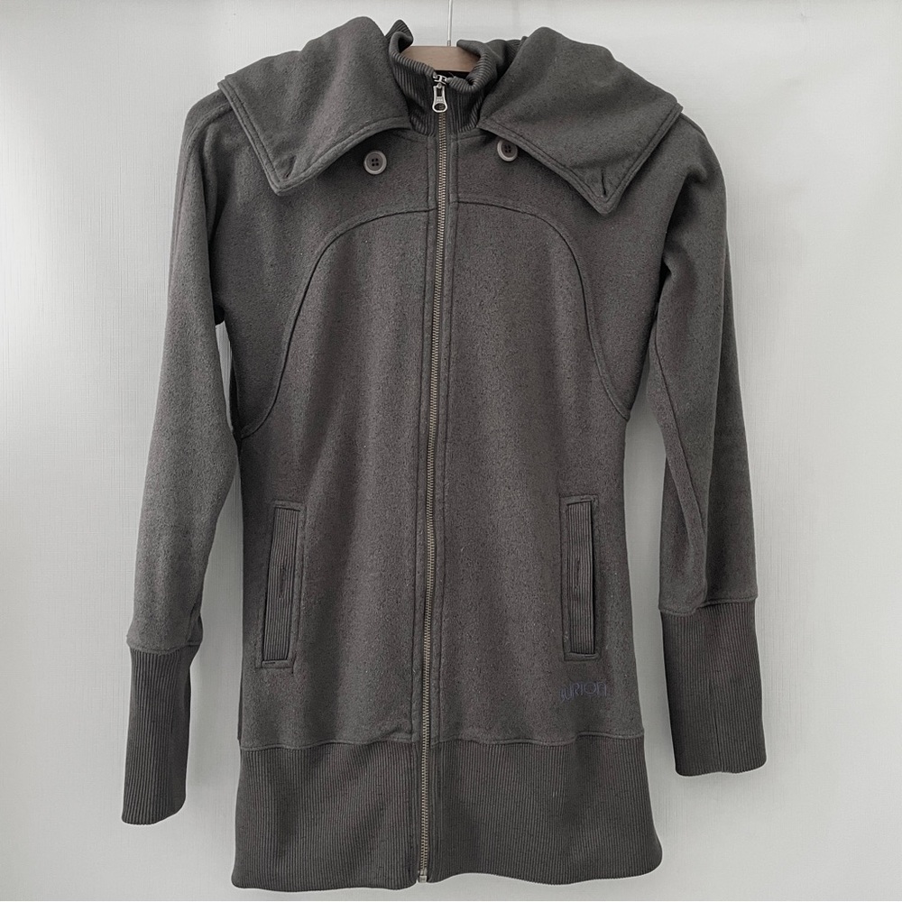 BURTON WB Minx Fleece Full Zip Up S Hooded Jacket Layer Snowboarding Après Ski - Picture 2 of 10